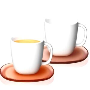 Nespresso Gran Lungo porcelain matte cups with translucent saucers